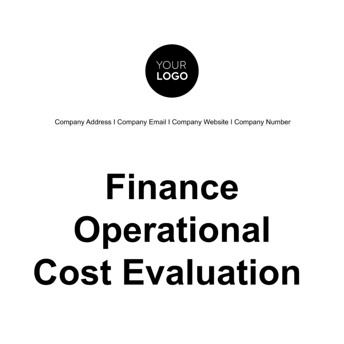 Finance Operational Cost Evaluation Template