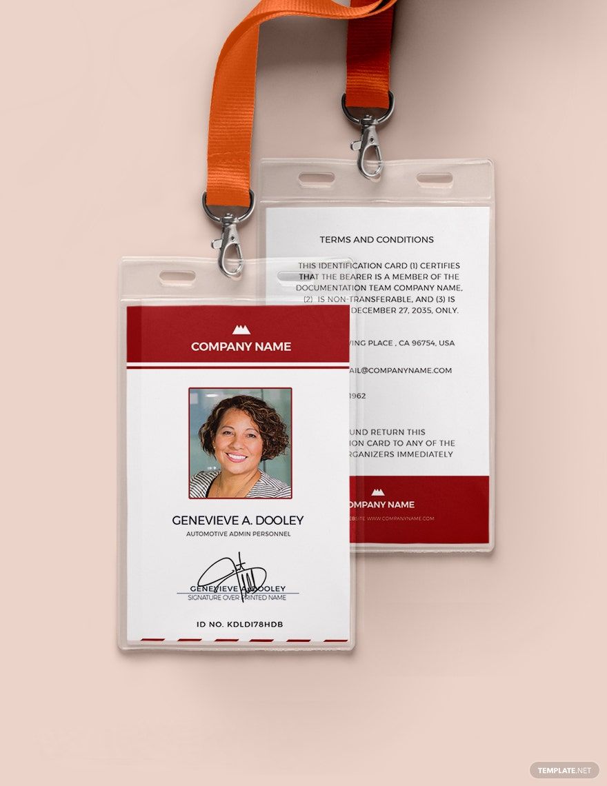 Auto ID Card Format Template