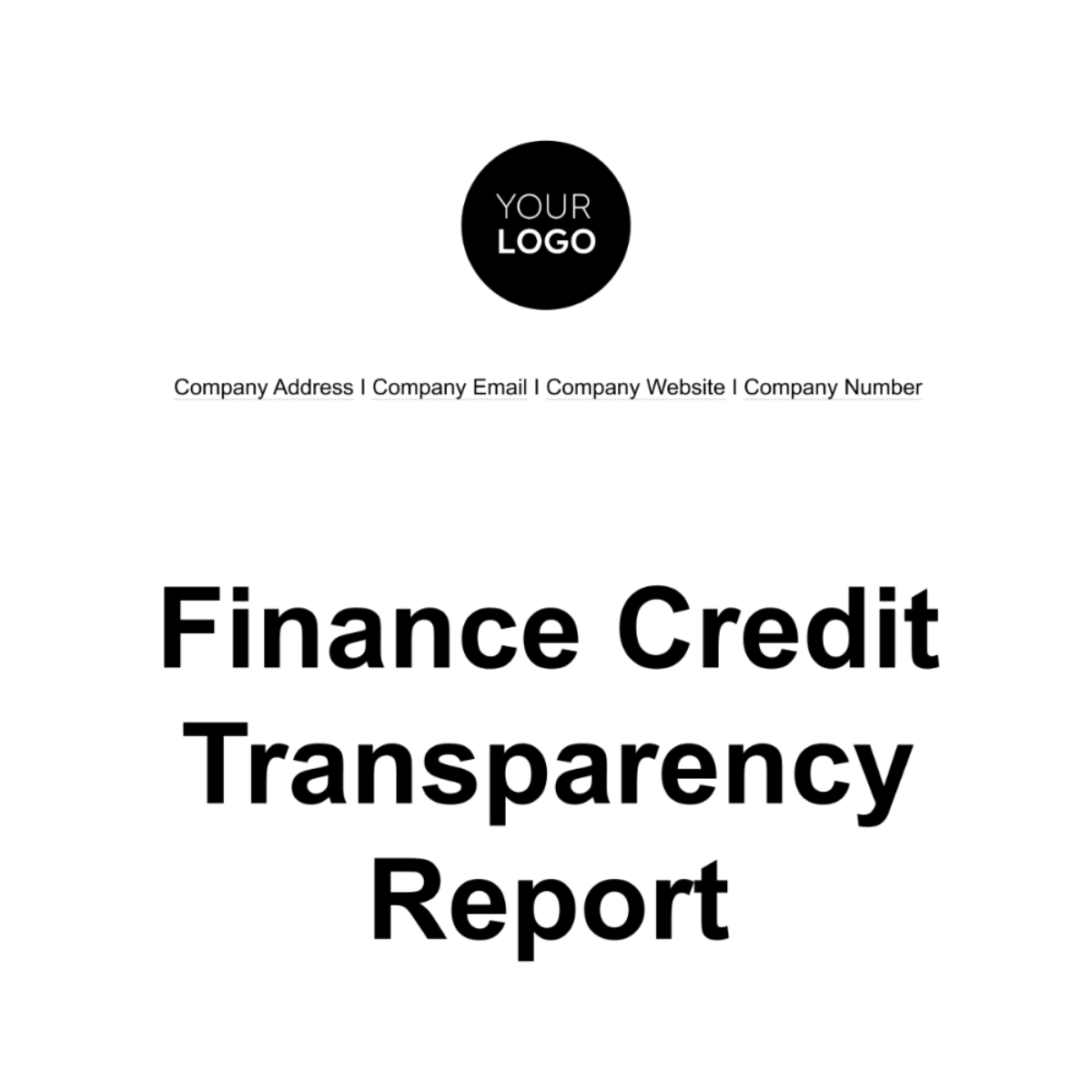 Finance Credit Transparency Report Template