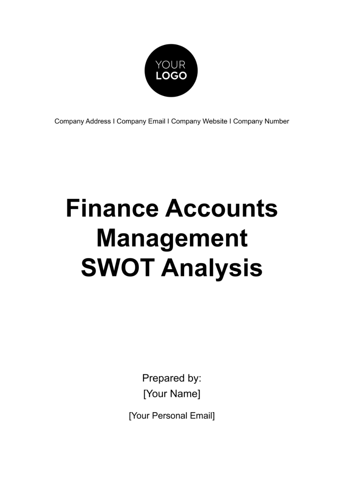 Finance Accounts Management SWOT Analysis Template