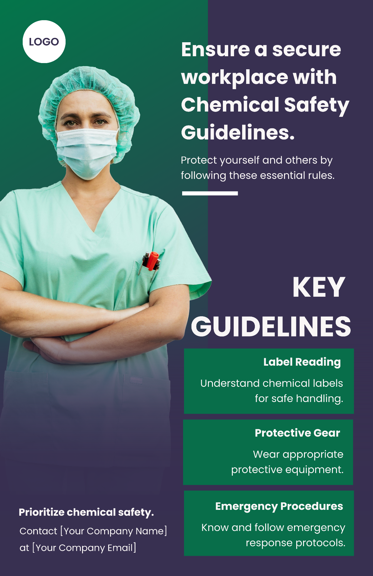 Chemical Safety Guidelines Poster Template