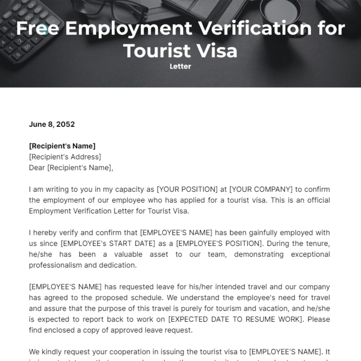 Proof Of Employment Letter Template For Visa Infoupdate