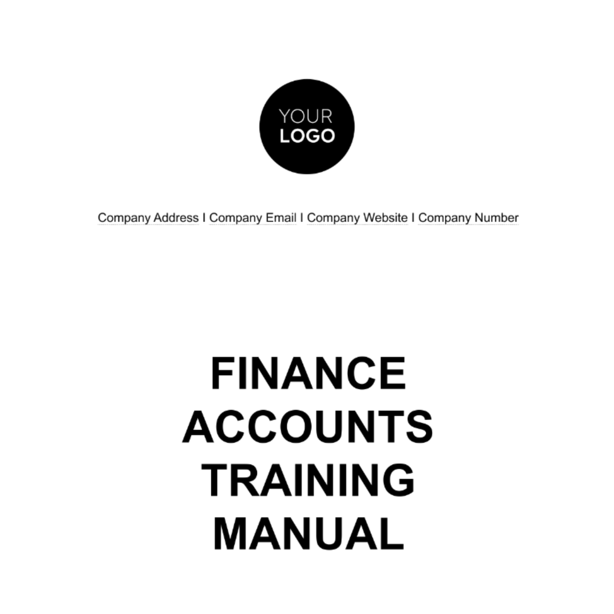 Finance Accounts Training Manual Template