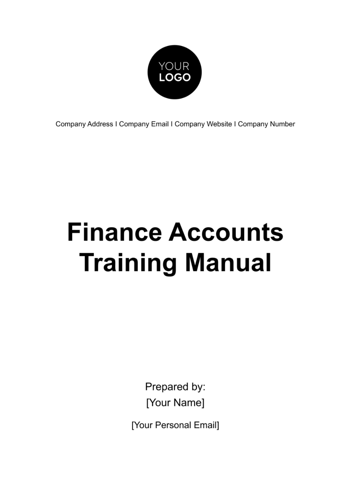 Finance Accounts Training Manual Template