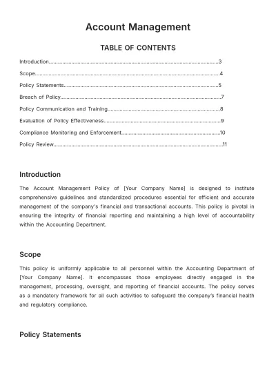 Free Account Management Template to Edit Online