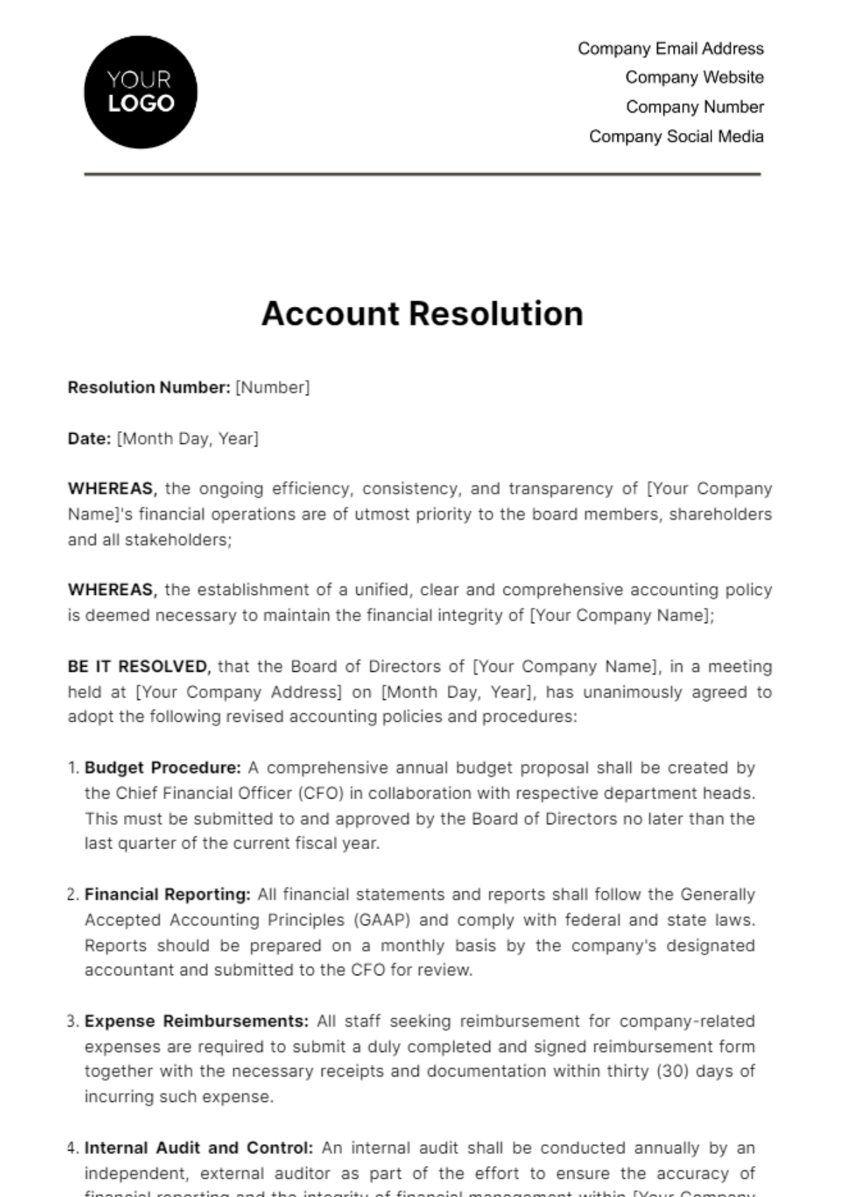 Account Resolution Template