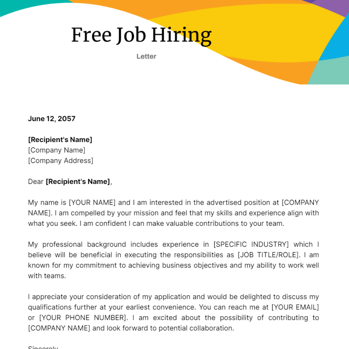 Job Hiring Letter Template - Edit Online & Download