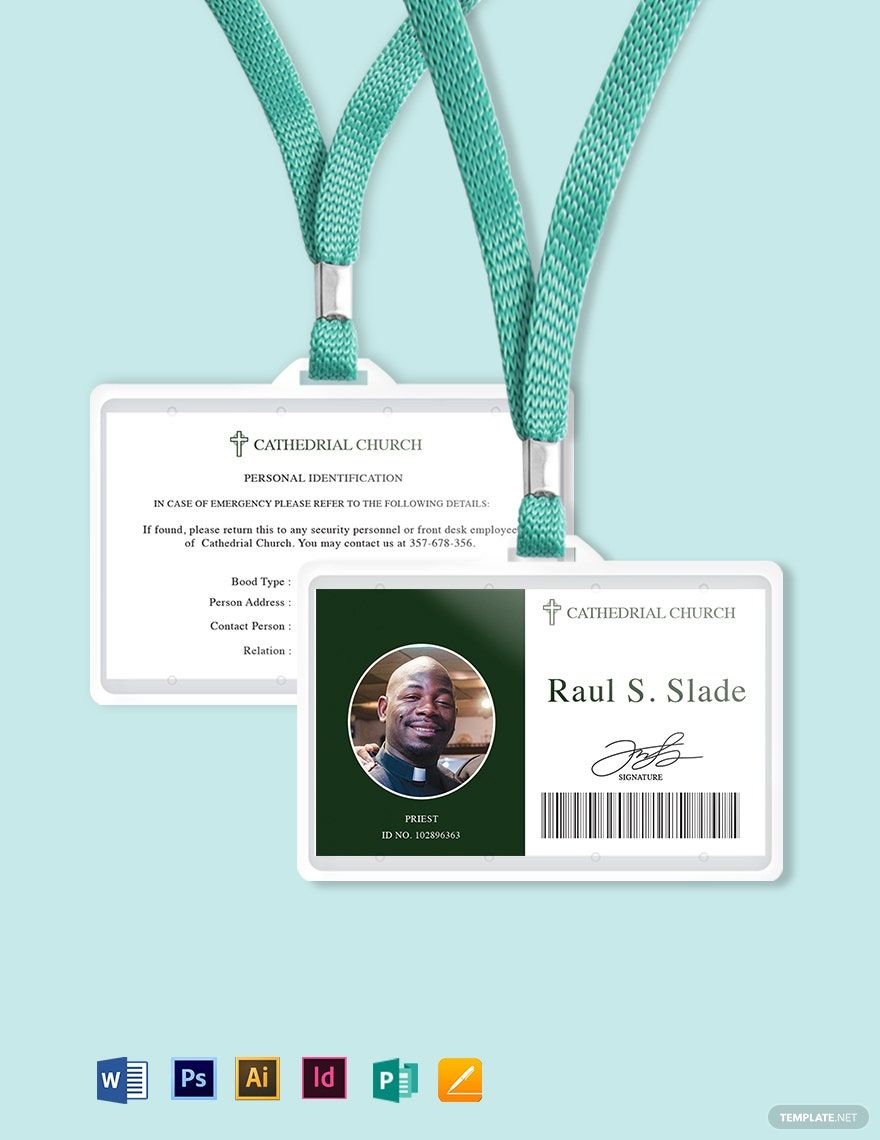 Catholic Church ID Card Template