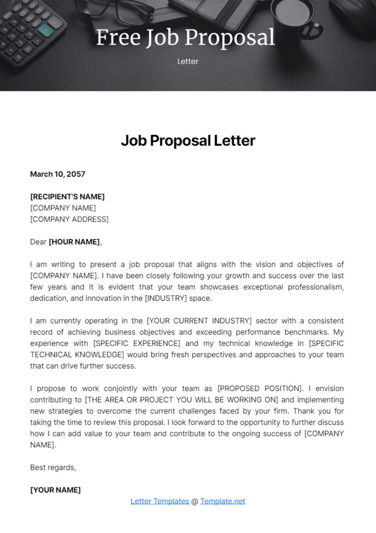 Job Proposal Letter Template