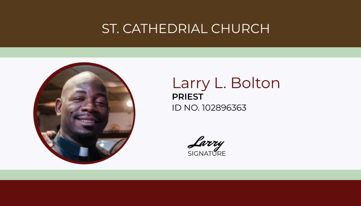 Clergy Church ID Card Template