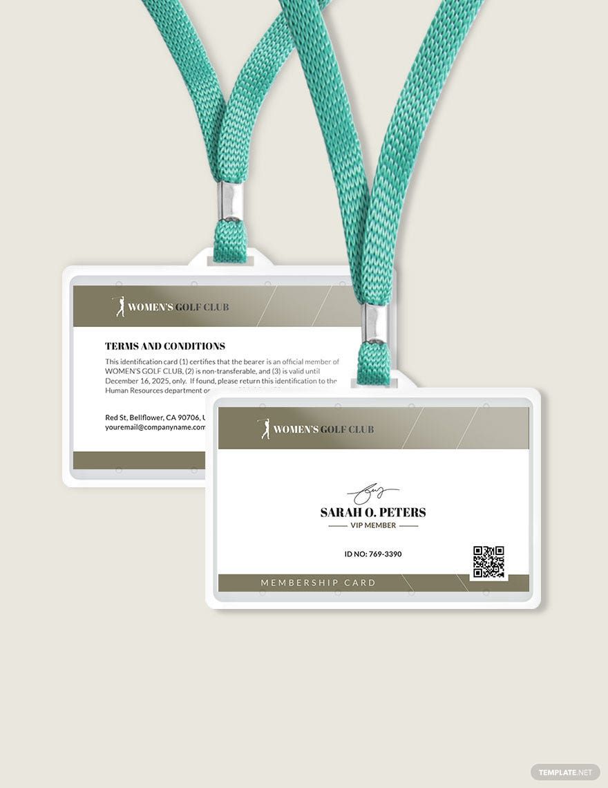 Club Membership ID Card Template