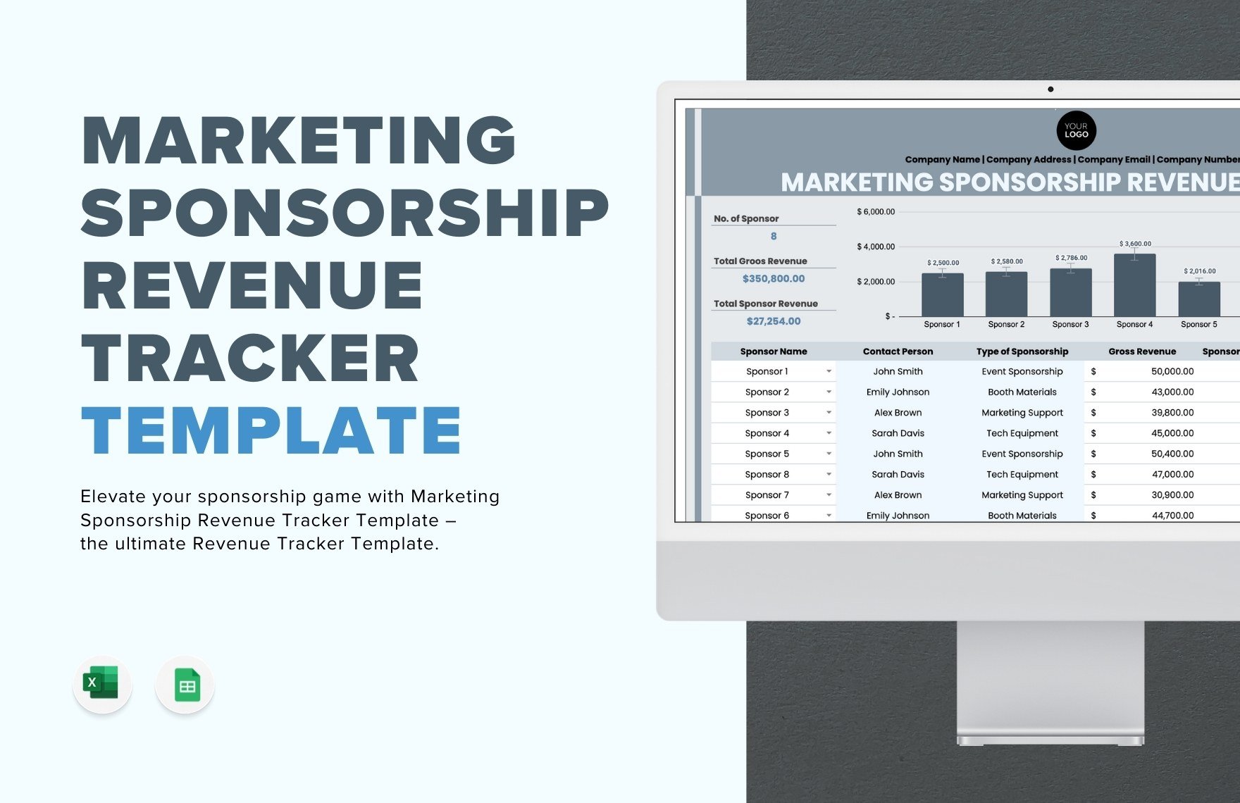 Marketing Sponsorship Revenue Tracker Template