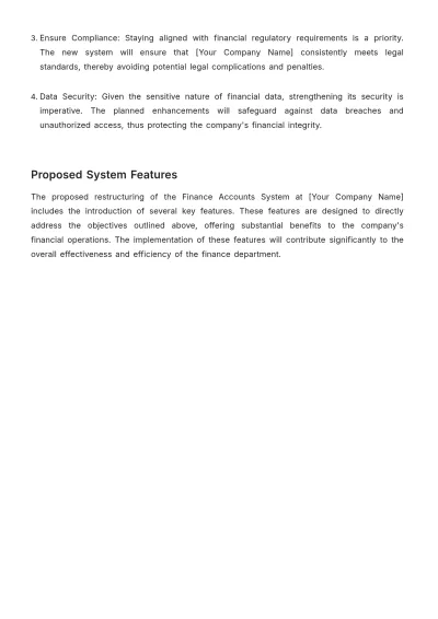 Free Finance Accounts System Restructuring Plan Template to Edit Online