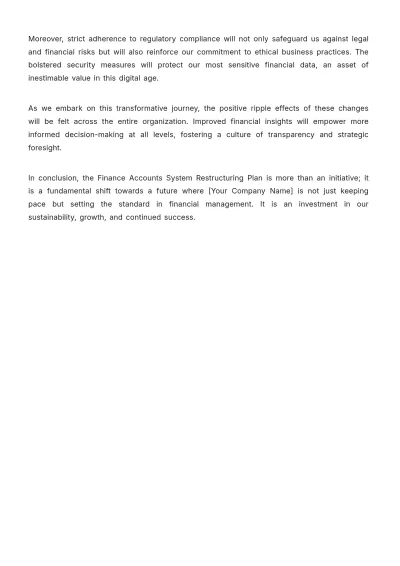 Free Finance Accounts System Restructuring Plan Template to Edit Online