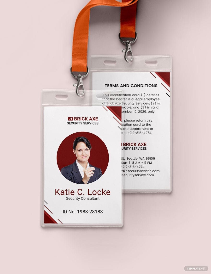 Consultant Security ID Card Template