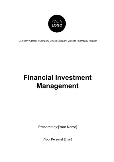 Free Financial Investment Management Template to Edit Online