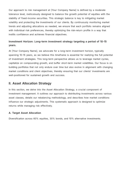 Free Financial Investment Management Template to Edit Online