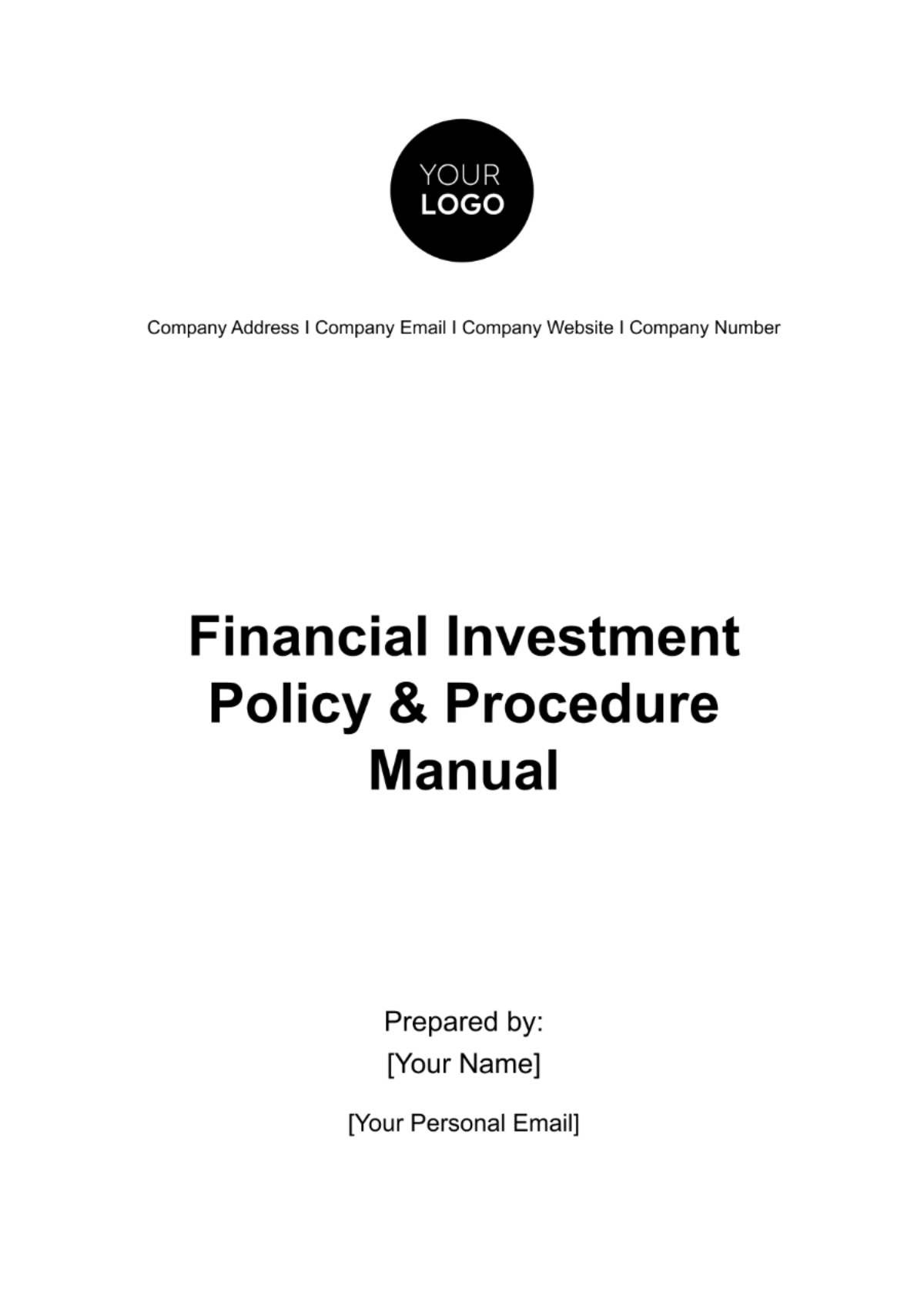 Free Financial Investment Policy & Procedure Manual Template