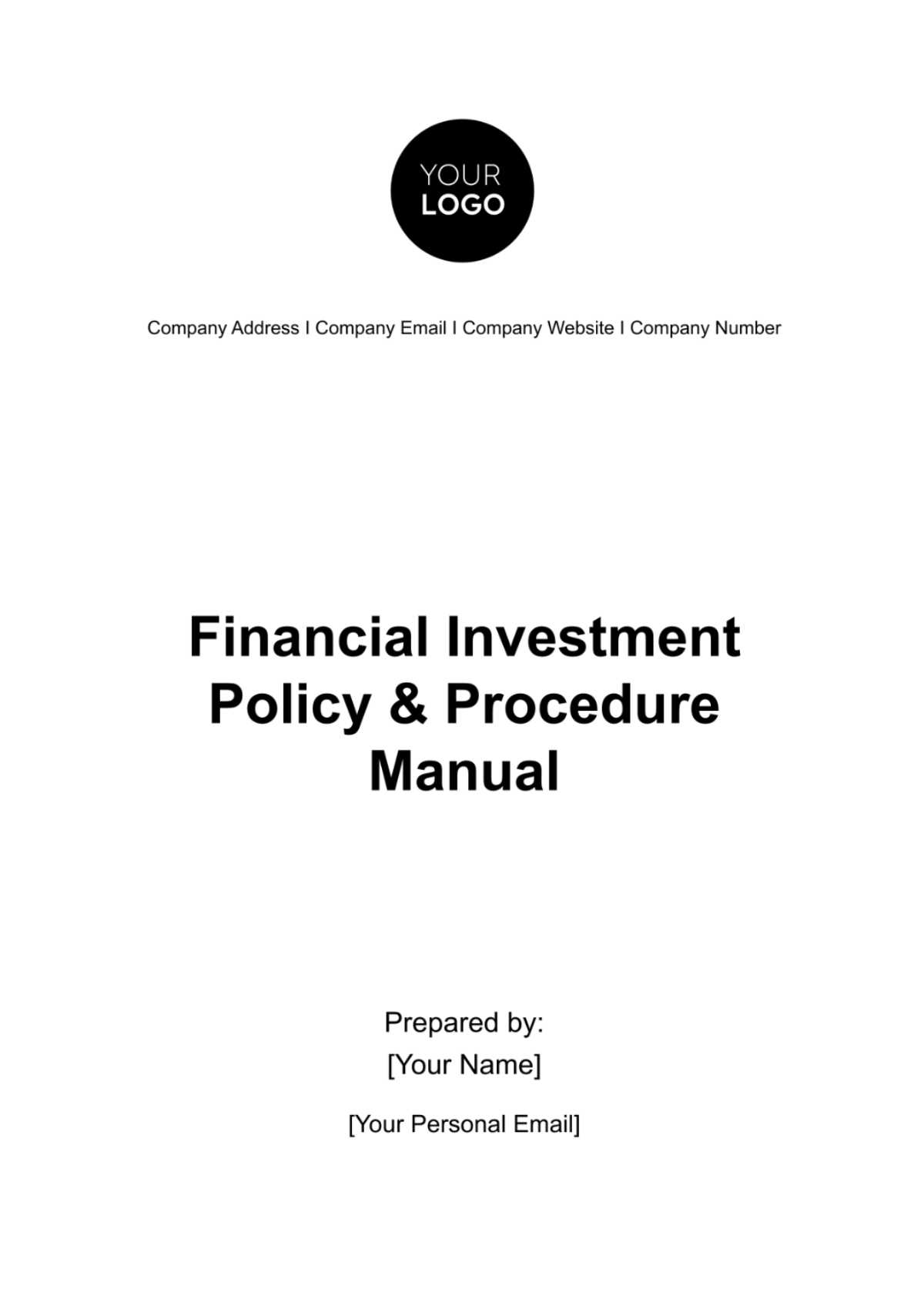 Financial Investment Policy & Procedure Manual Template