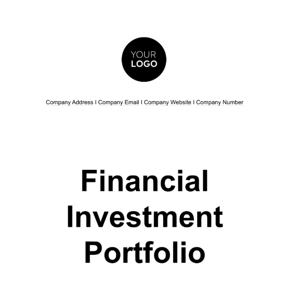 Financial Investment Portfolio Template