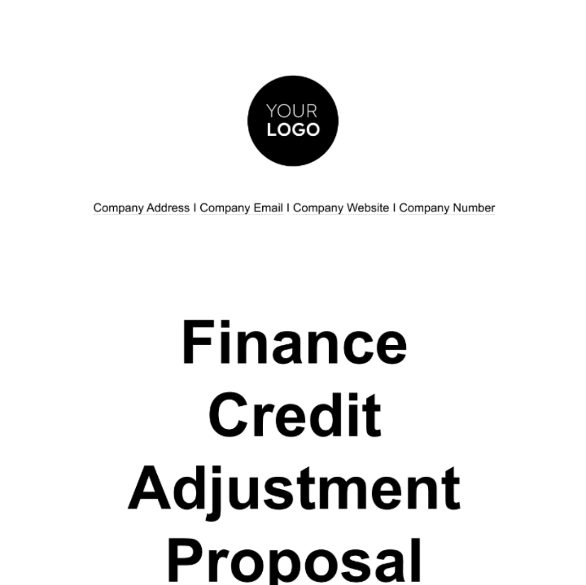 Finance Credit Adjustment Proposal Template