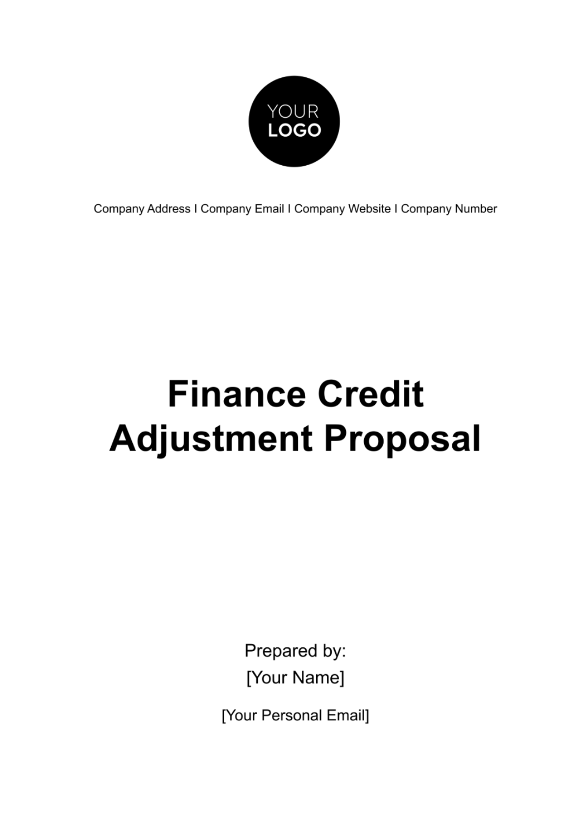 Finance Credit Adjustment Proposal Template