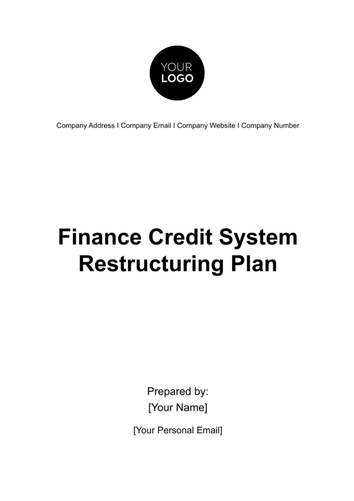 Finance Credit System Restructuring Plan Template