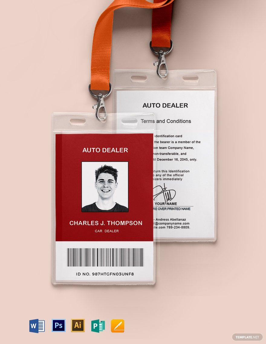 Dealer ID Card Template
