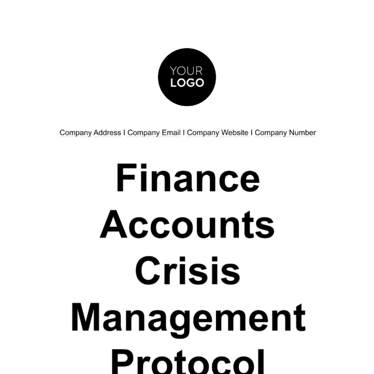 Finance Accounts Crisis Management Protocol Template