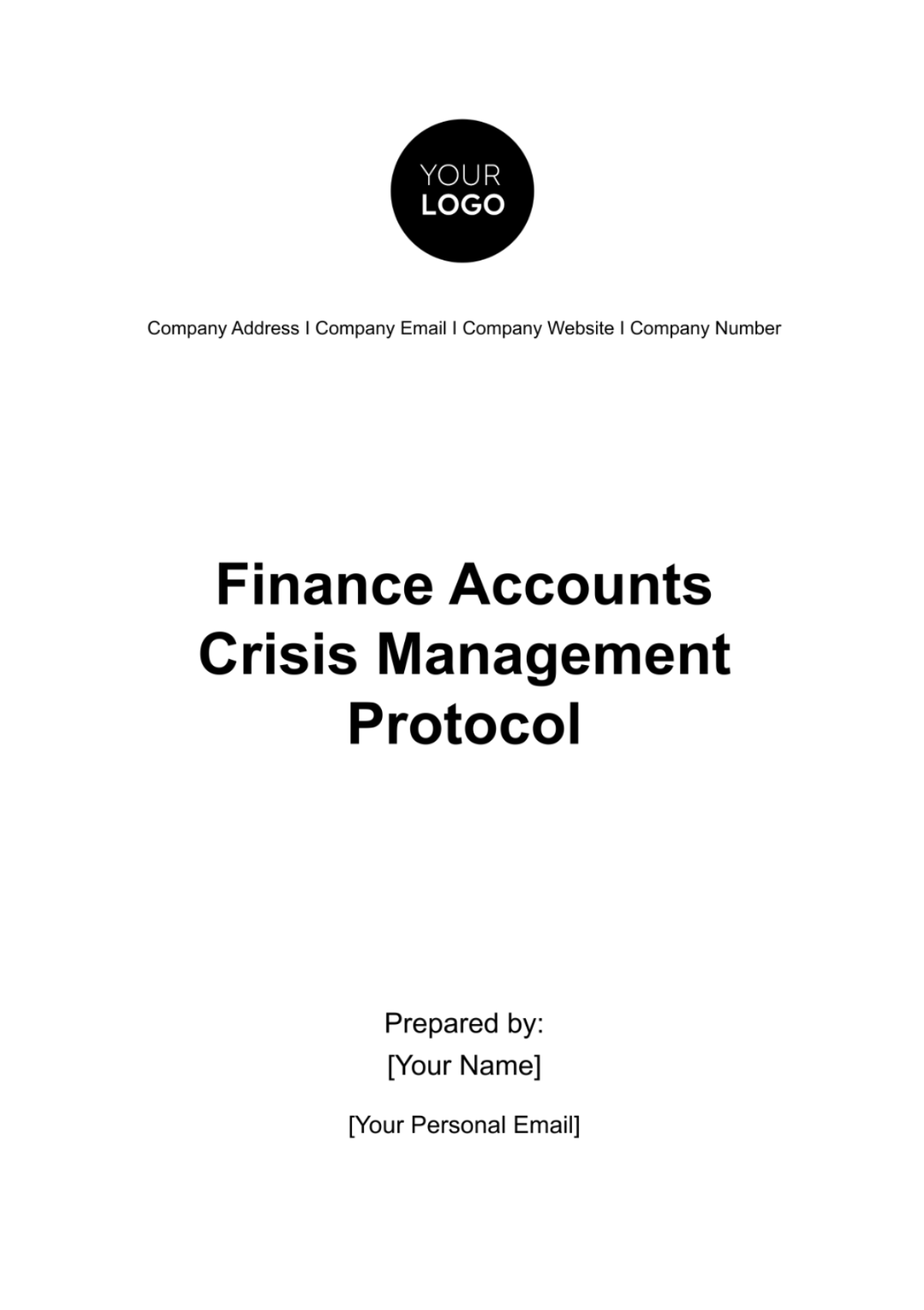 Finance Accounts Crisis Management Protocol Template