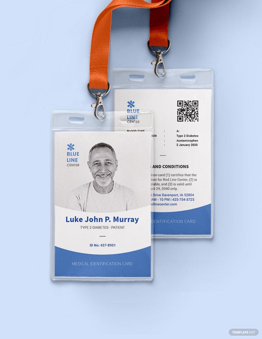Diabetic ID Card Template - Illustrator, Word, Apple Pages, PSD, Publisher  | Template.net