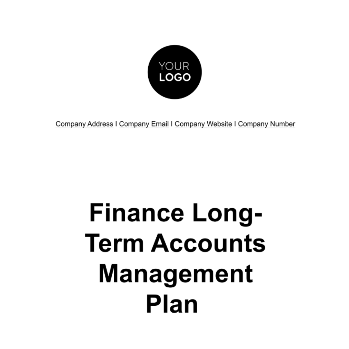 Finance Long-Term Accounts Management Plan Template