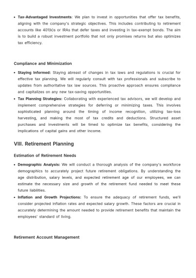 Free Finance Long-Term Accounts Management Plan Template to Edit Online