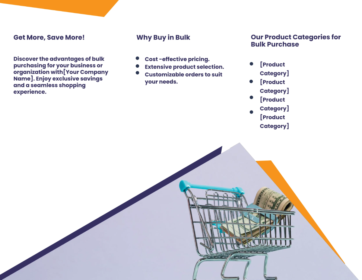 Free Sales Bulk Purchase Options Brochure Template to Edit Online