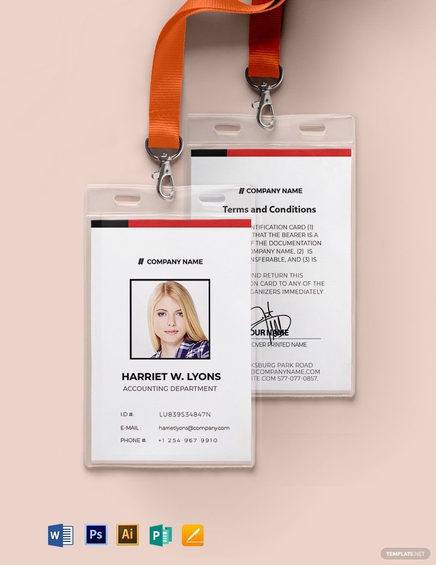 Printable Auto ID Card Template