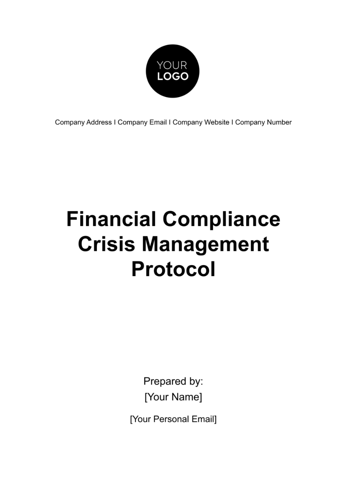 Financial Compliance Crisis Management Protocol Template