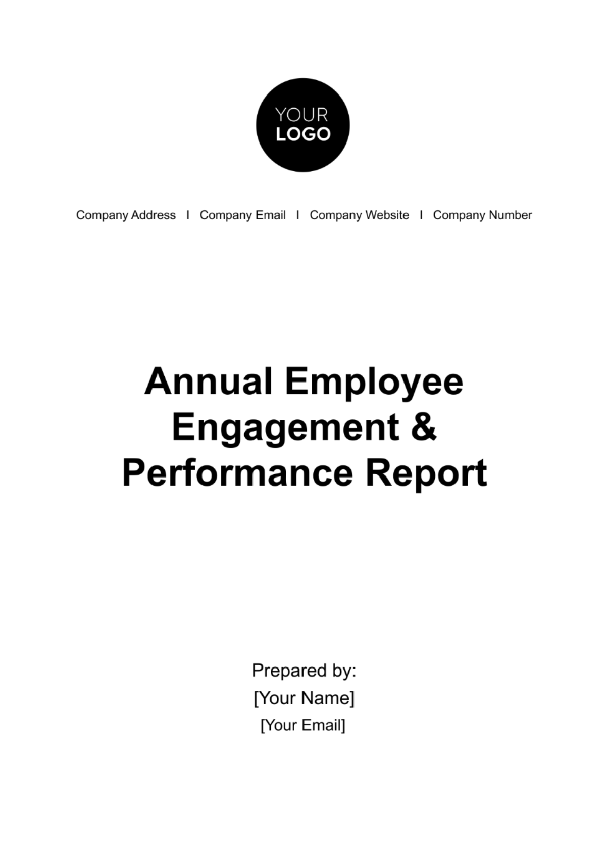Annual Employee Engagement & Performance Report HR Template