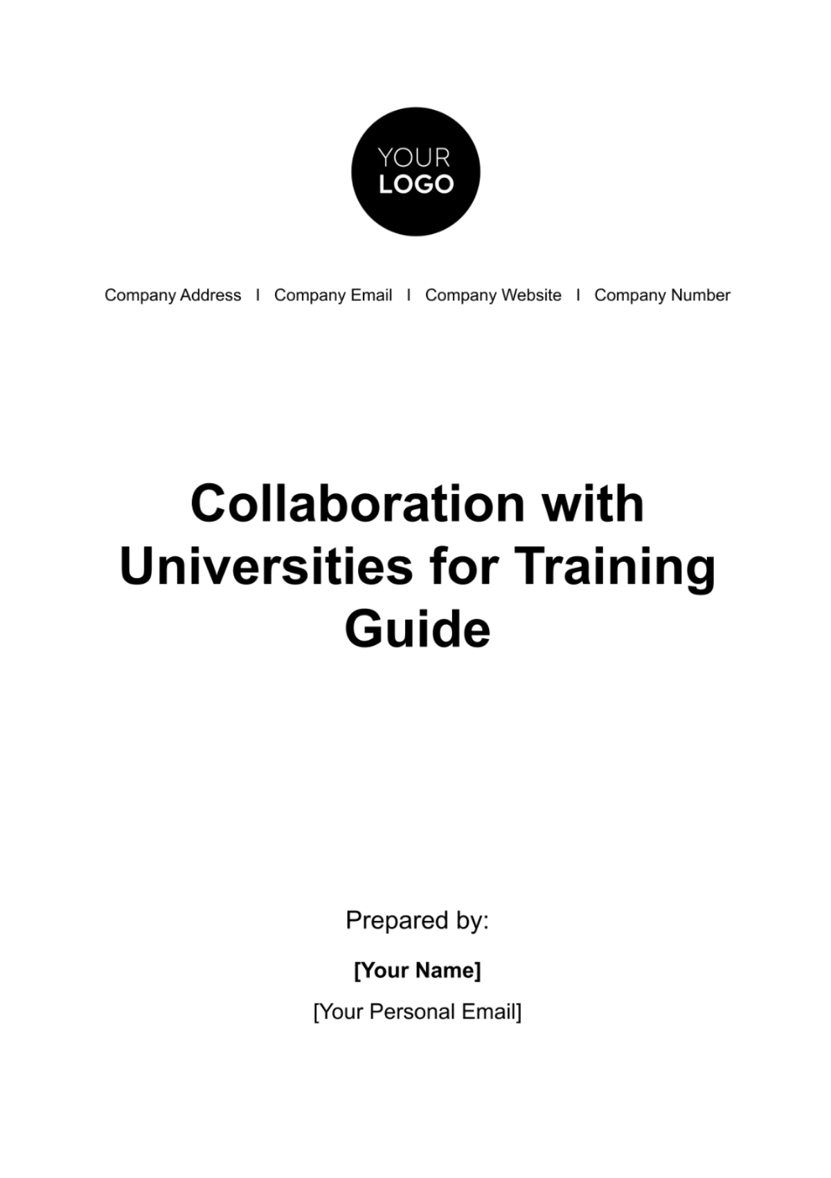 Free Collaboration with Universities for Training Guide HR Template