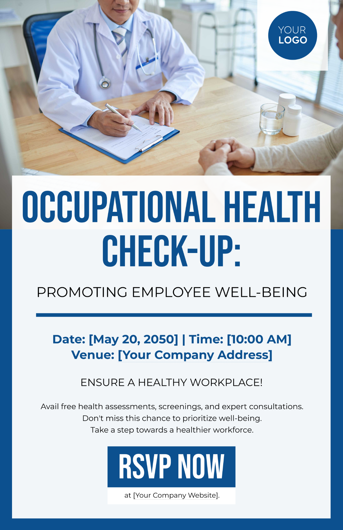 Occupational Health Screening Event Poster