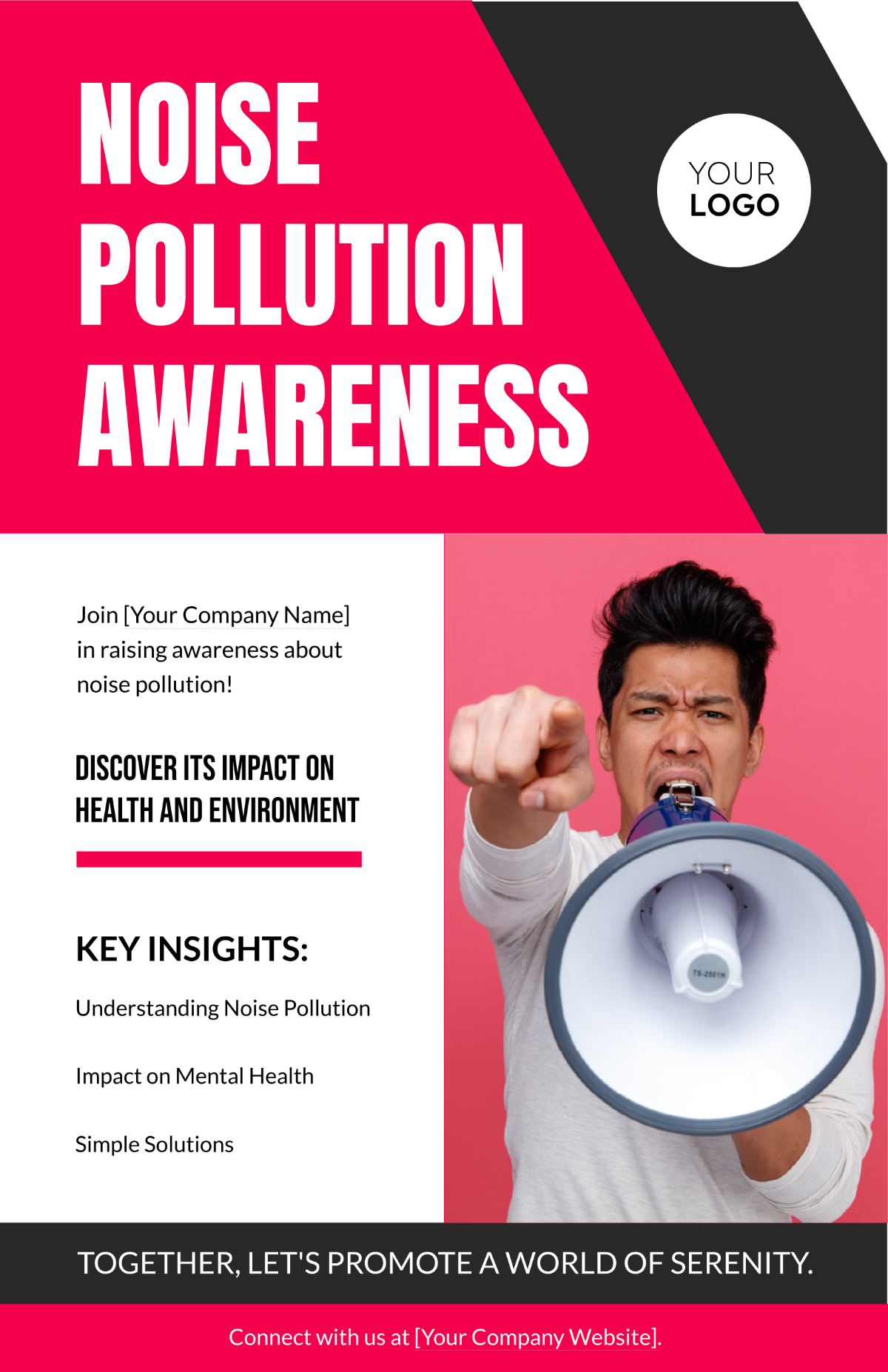 Noise Pollution Awareness Poster Template