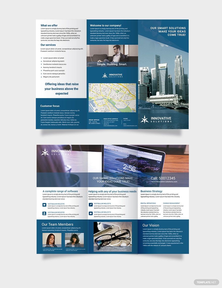 Business Solutions Tri-Fold Brochure Template