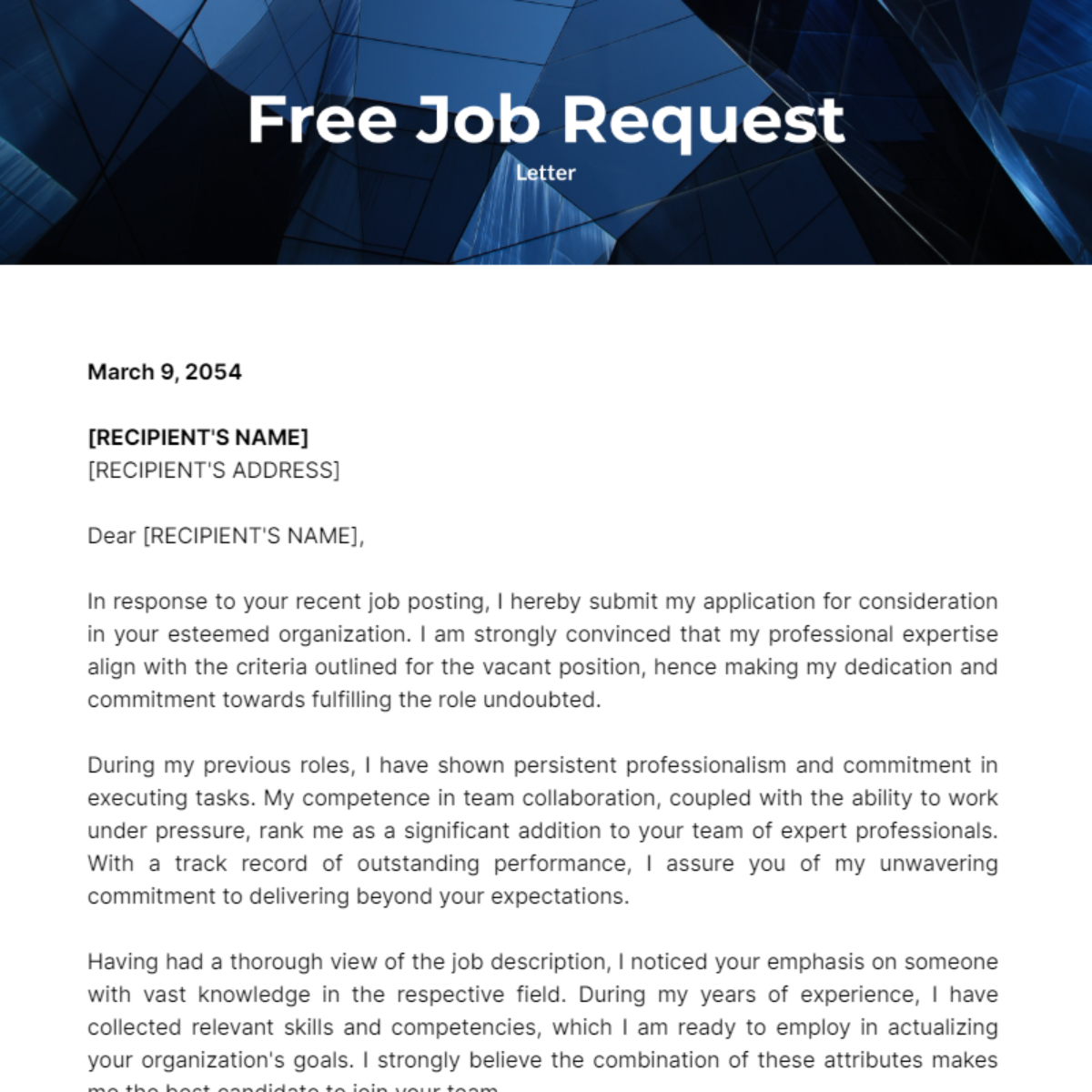 Job Request Letter Template