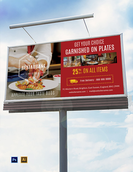 free restaurant billboard template