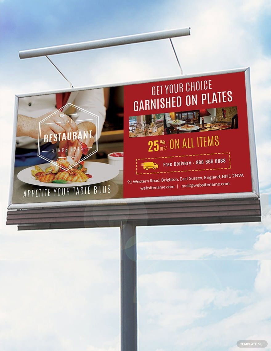 Sample Restaurant Billboard Template
