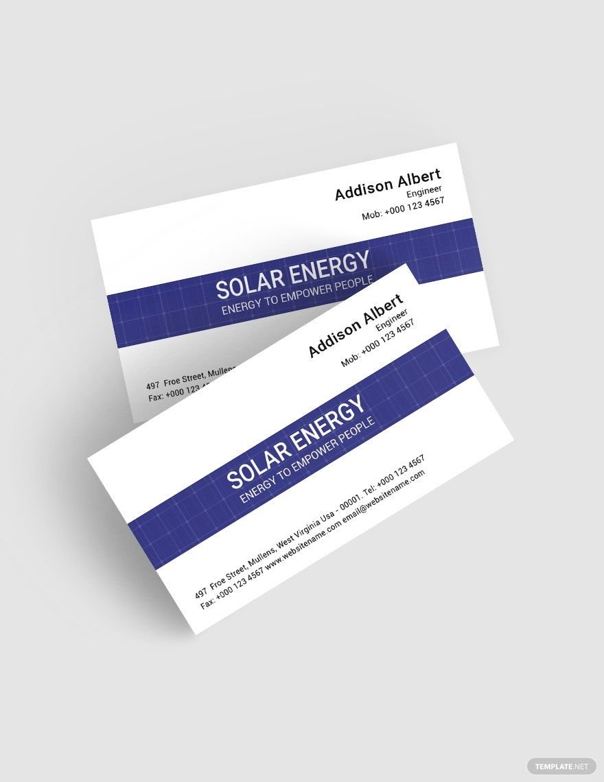Renewable Energy Business Card Template in Word, Google Docs, Illustrator, PSD, Publisher
