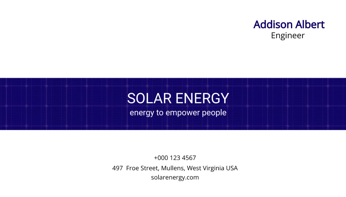 Renewable Energy Business Card Template