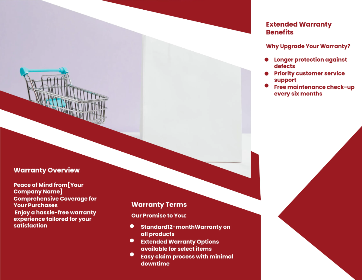 Free Sales Warranty and Support Information Brochure Template to Edit Online