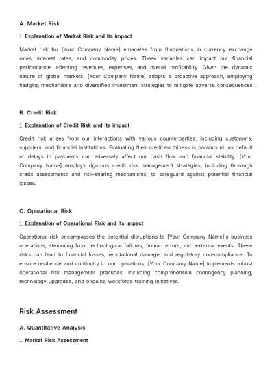 Free Financial Risk Transparency Report Template to Edit Online