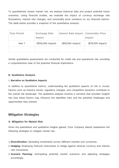 Free Financial Risk Transparency Report Template to Edit Online