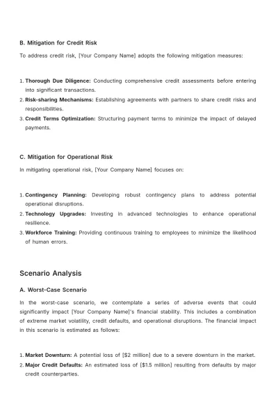 Free Financial Risk Transparency Report Template to Edit Online